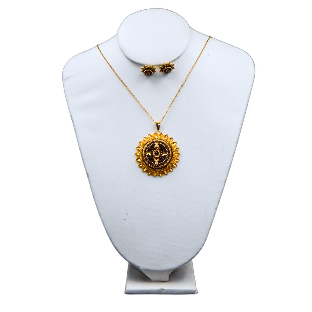 Juego de collar y aretes de girasol | Jumbo