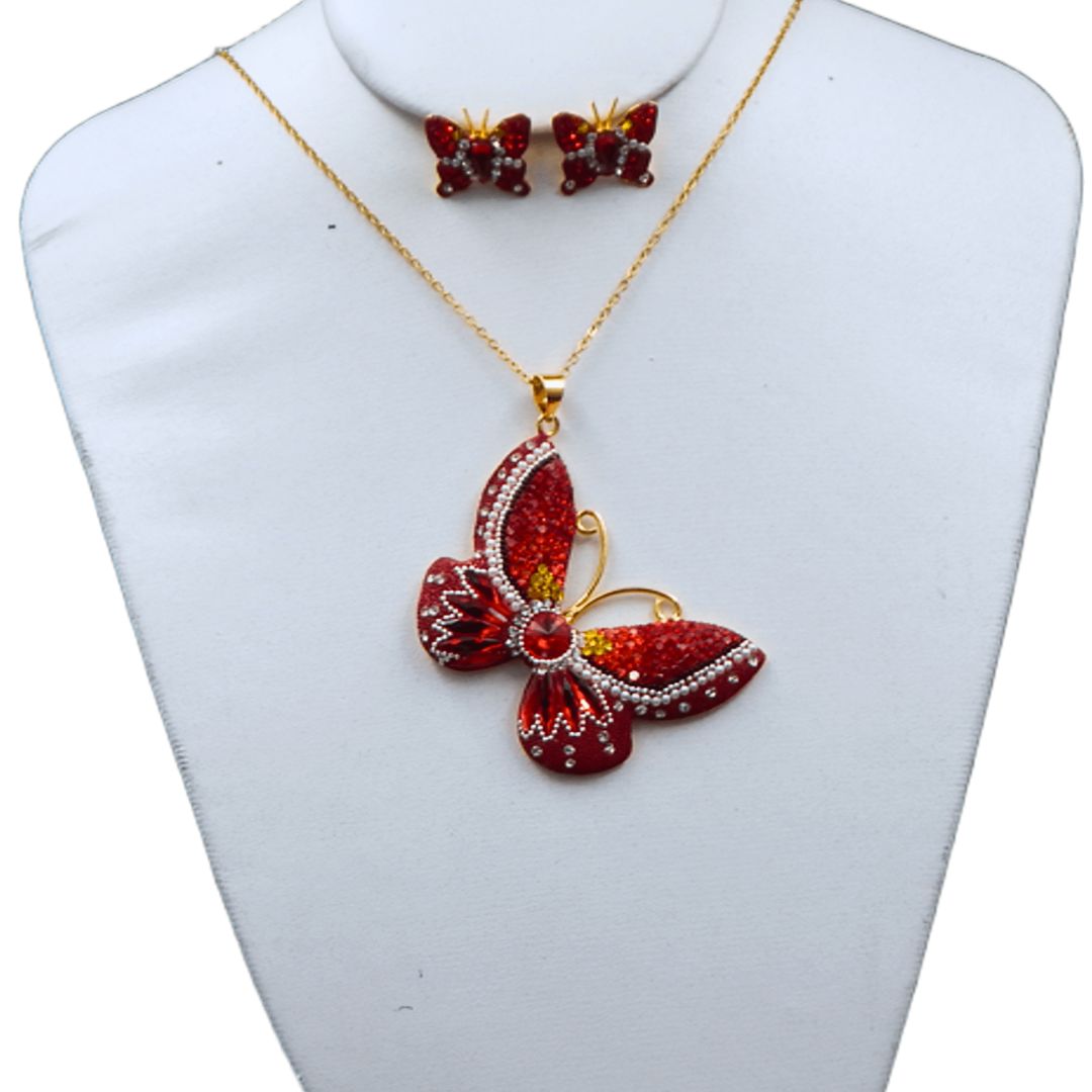 Juego de collar y aretes de mariposa | Jumbo