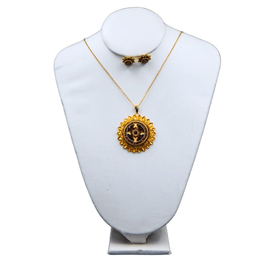 Juego de collar y aretes de girasol | Jumbo